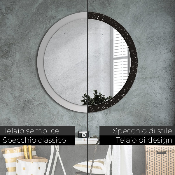 Round wall mirror decor Chaotic dots