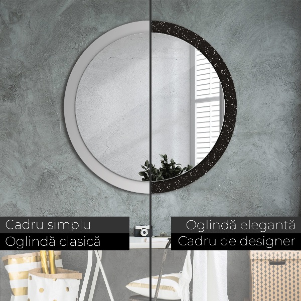Round wall mirror decor Chaotic dots