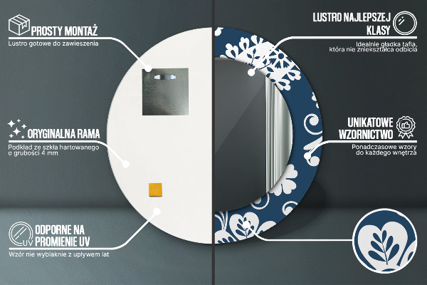 Round decorative mirror Paisley composition