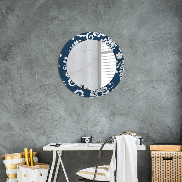 Round decorative mirror Paisley composition