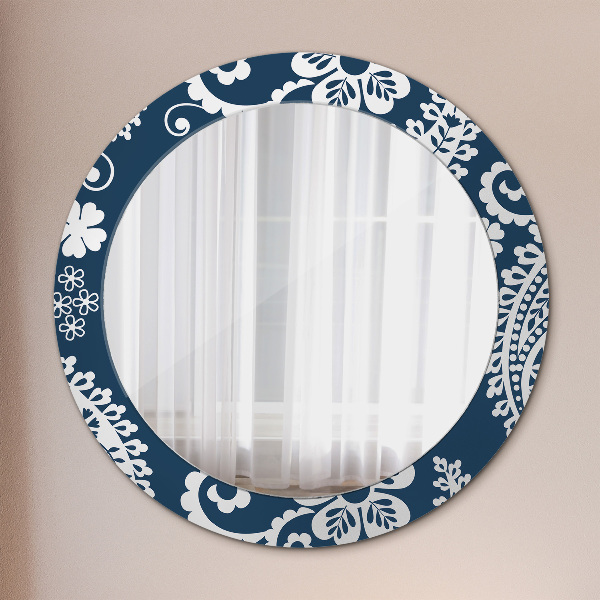 Round decorative mirror Paisley composition