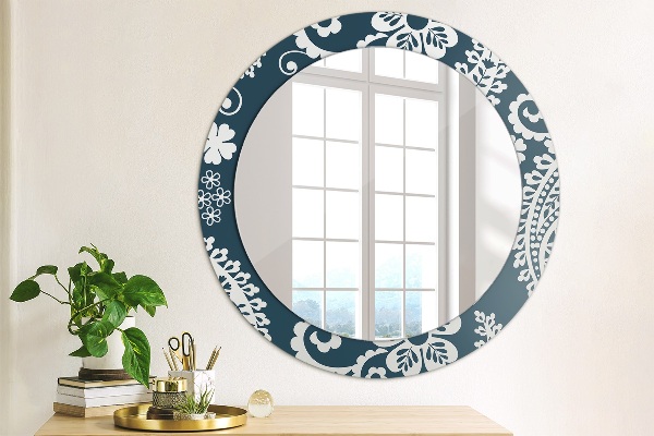 Round decorative mirror Paisley composition