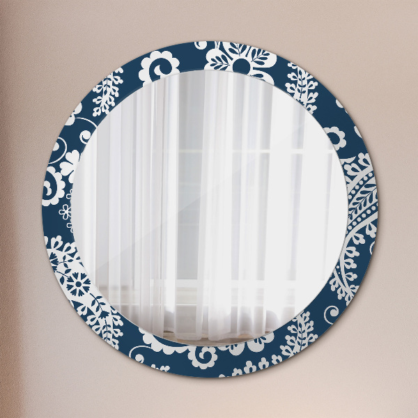 Round decorative mirror Paisley composition