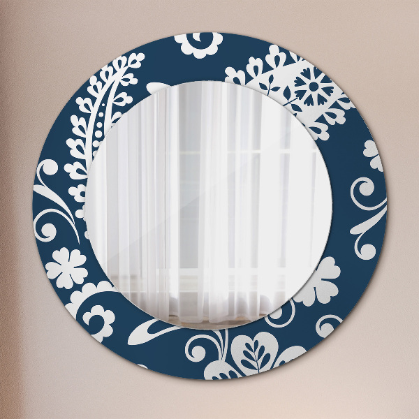 Round decorative mirror Paisley composition