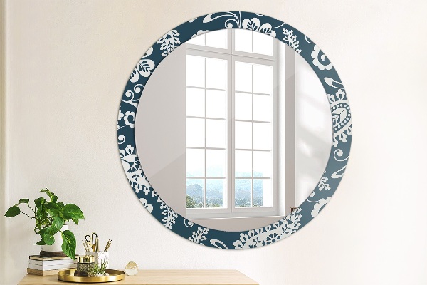 Round decorative mirror Paisley composition