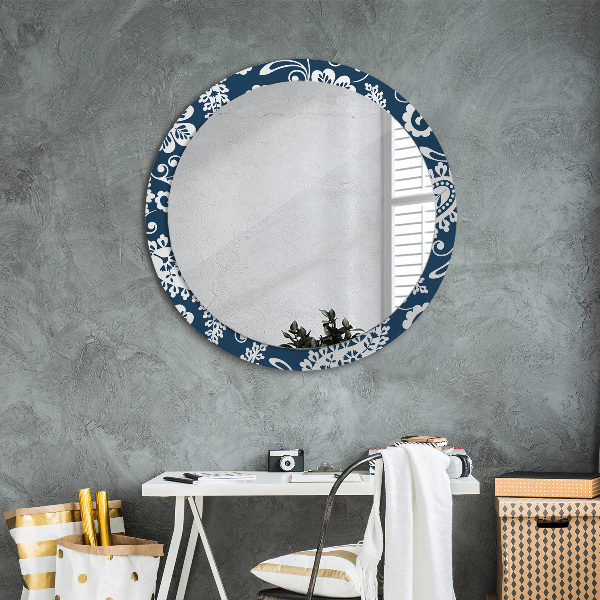 Round decorative mirror Paisley composition