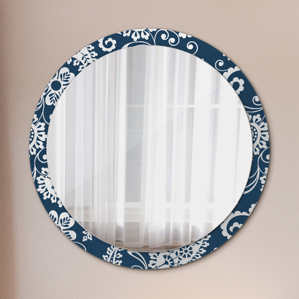 Round decorative mirror Paisley composition
