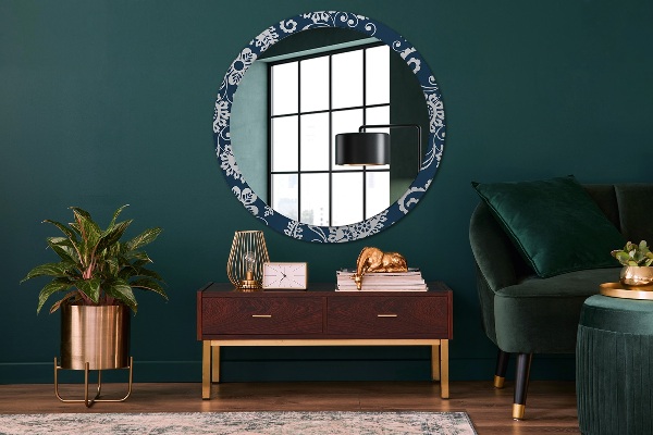 Round decorative mirror Paisley composition