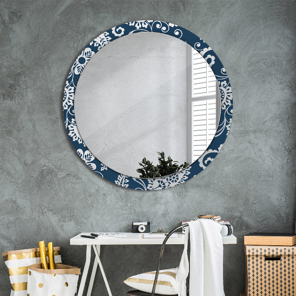 Round decorative mirror Paisley composition