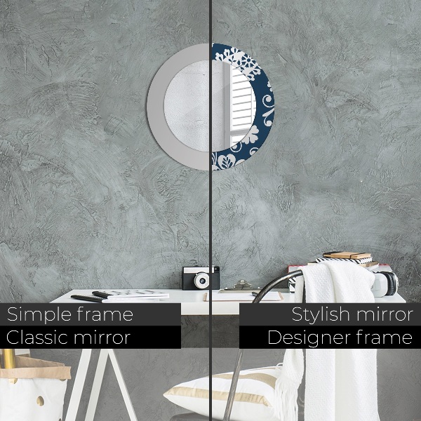 Round decorative mirror Paisley composition