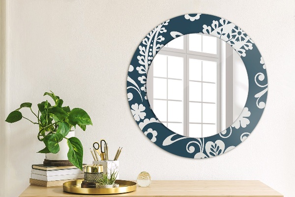 Round decorative mirror Paisley composition
