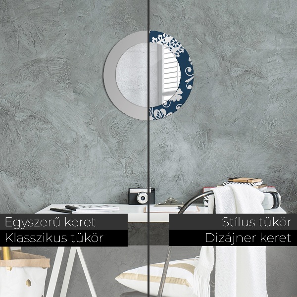 Round decorative mirror Paisley composition