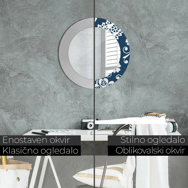 Round decorative mirror Paisley composition