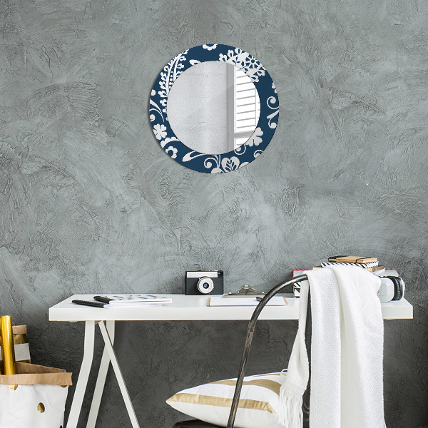 Round decorative mirror Paisley composition