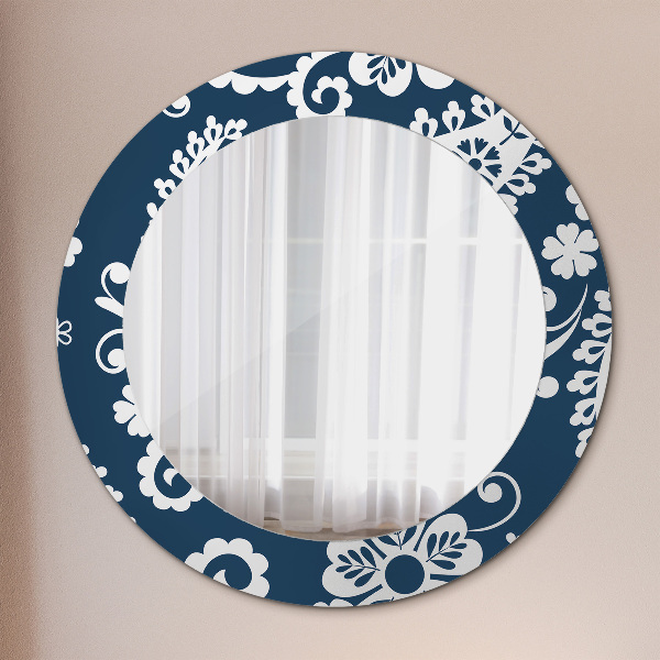 Round decorative mirror Paisley composition