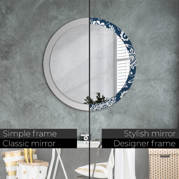 Round decorative mirror Paisley composition
