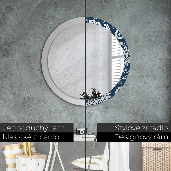 Round decorative mirror Paisley composition