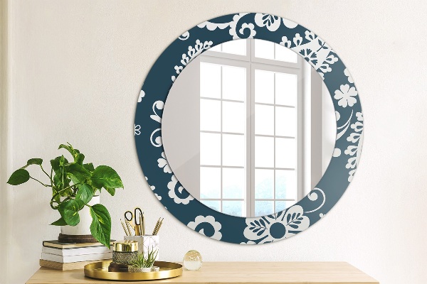 Round decorative mirror Paisley composition