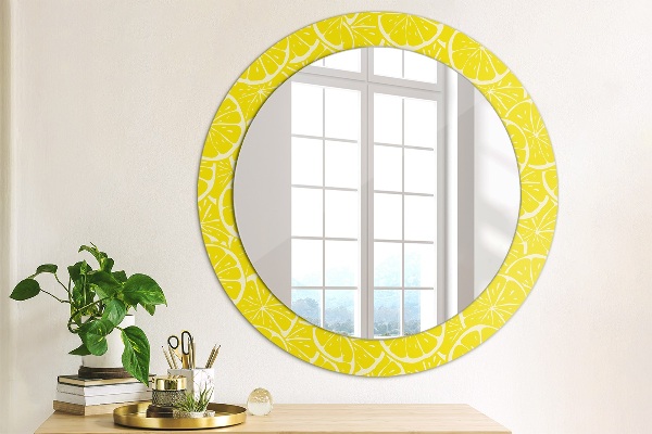 Round wall mirror design Lemon pattern