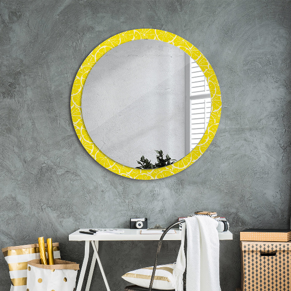 Round wall mirror design Lemon pattern