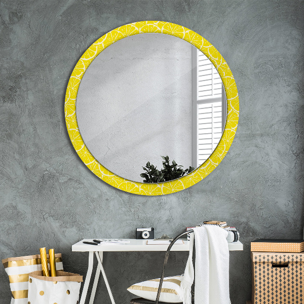 Round wall mirror design Lemon pattern