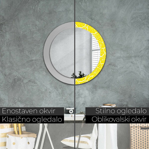 Round wall mirror design Lemon pattern