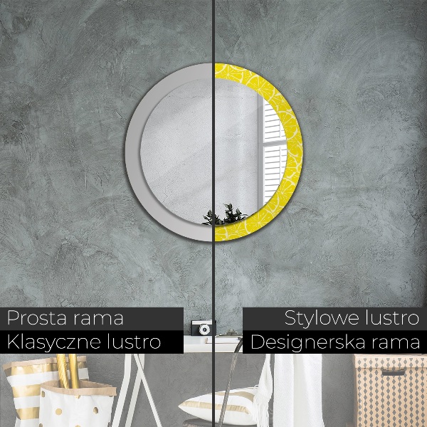 Round wall mirror design Lemon pattern