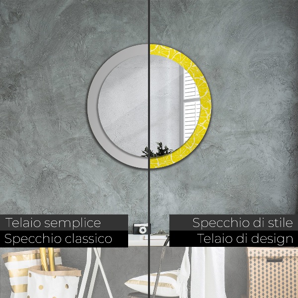 Round wall mirror design Lemon pattern