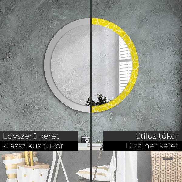 Round wall mirror design Lemon pattern