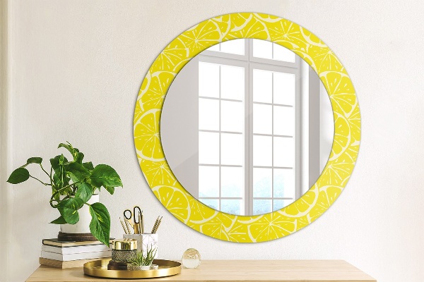 Round wall mirror design Lemon pattern