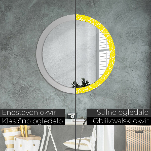 Round wall mirror design Lemon pattern