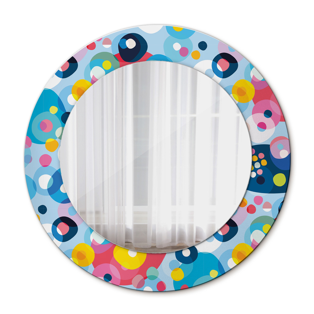 Round wall mirror design Colorful thorns
