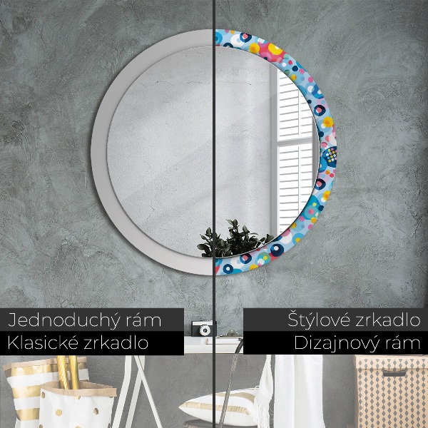 Round wall mirror design Colorful thorns