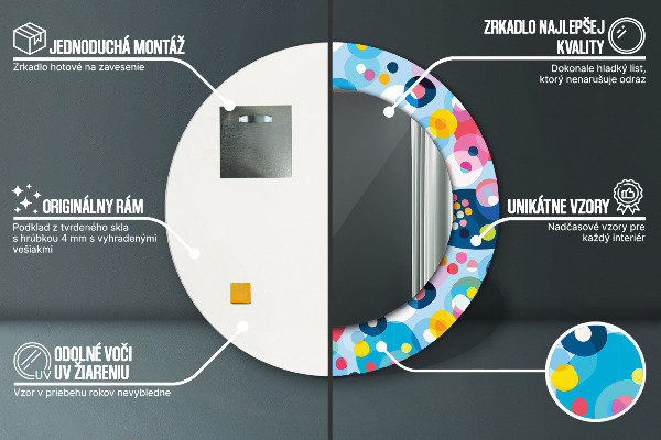 Round wall mirror design Colorful thorns