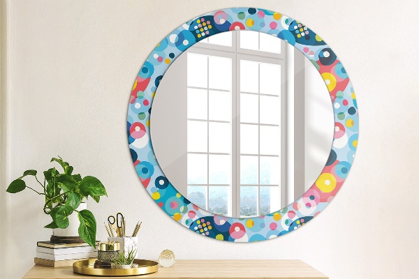 Round wall mirror design Colorful thorns