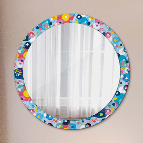 Round wall mirror design Colorful thorns