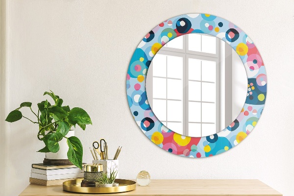Round wall mirror design Colorful thorns