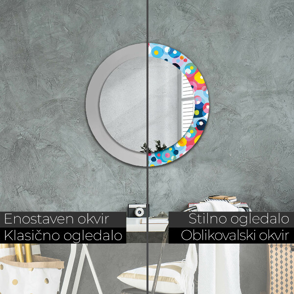 Round wall mirror design Colorful thorns