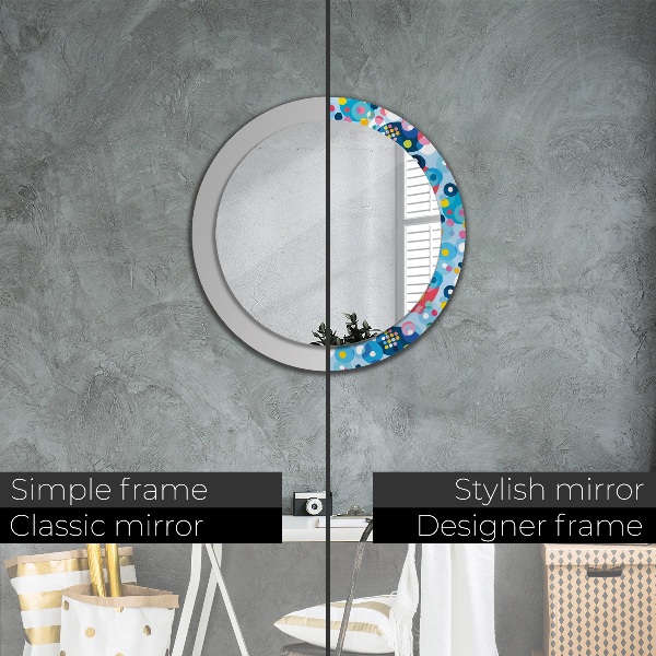 Round wall mirror design Colorful thorns