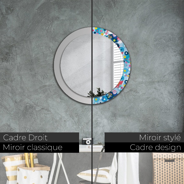 Round wall mirror design Colorful thorns