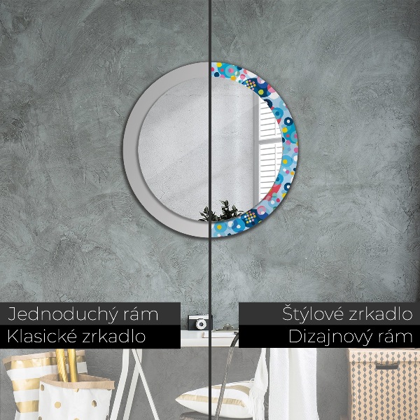 Round wall mirror design Colorful thorns
