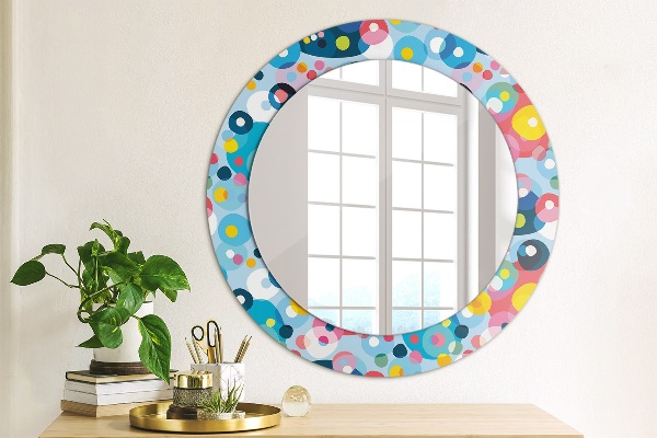Round wall mirror design Colorful thorns