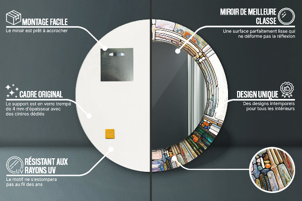 Round wall mirror design Abstract stained glass window