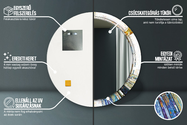 Round wall mirror design Abstract stained glass window