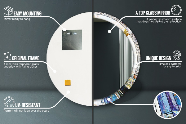 Round wall mirror design Abstract stained glass window