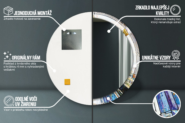 Round wall mirror design Abstract stained glass window