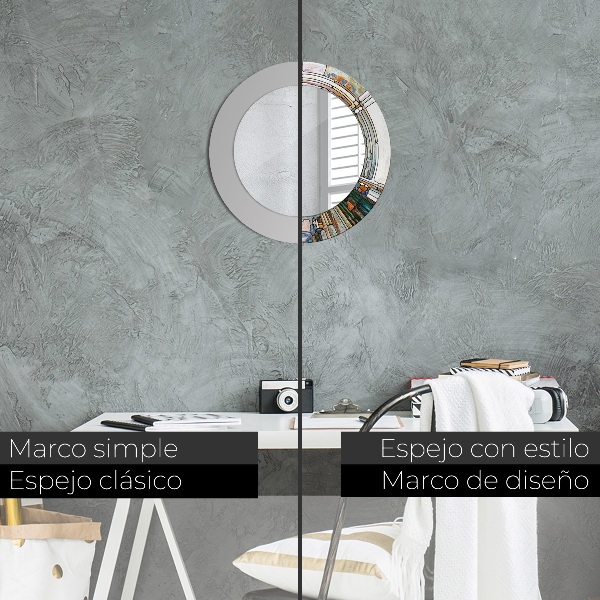 Round wall mirror design Abstract stained glass window