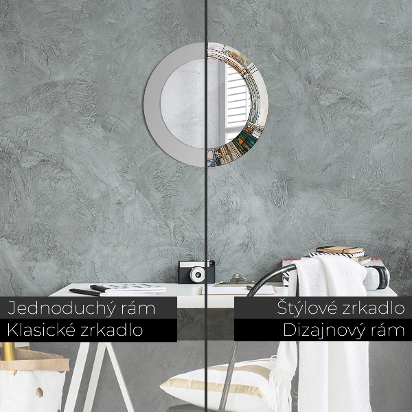 Round wall mirror design Abstract stained glass window