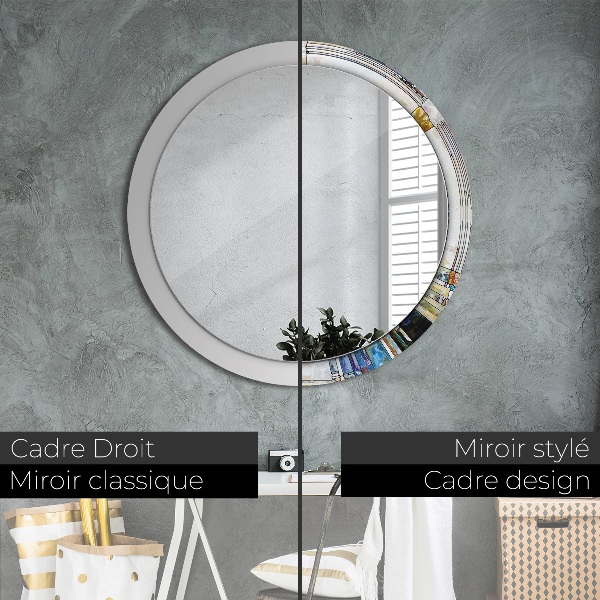 Round wall mirror design Abstract stained glass window