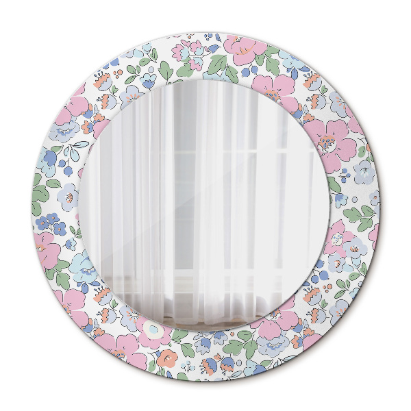 Circle decorative mirror Delicate flowers